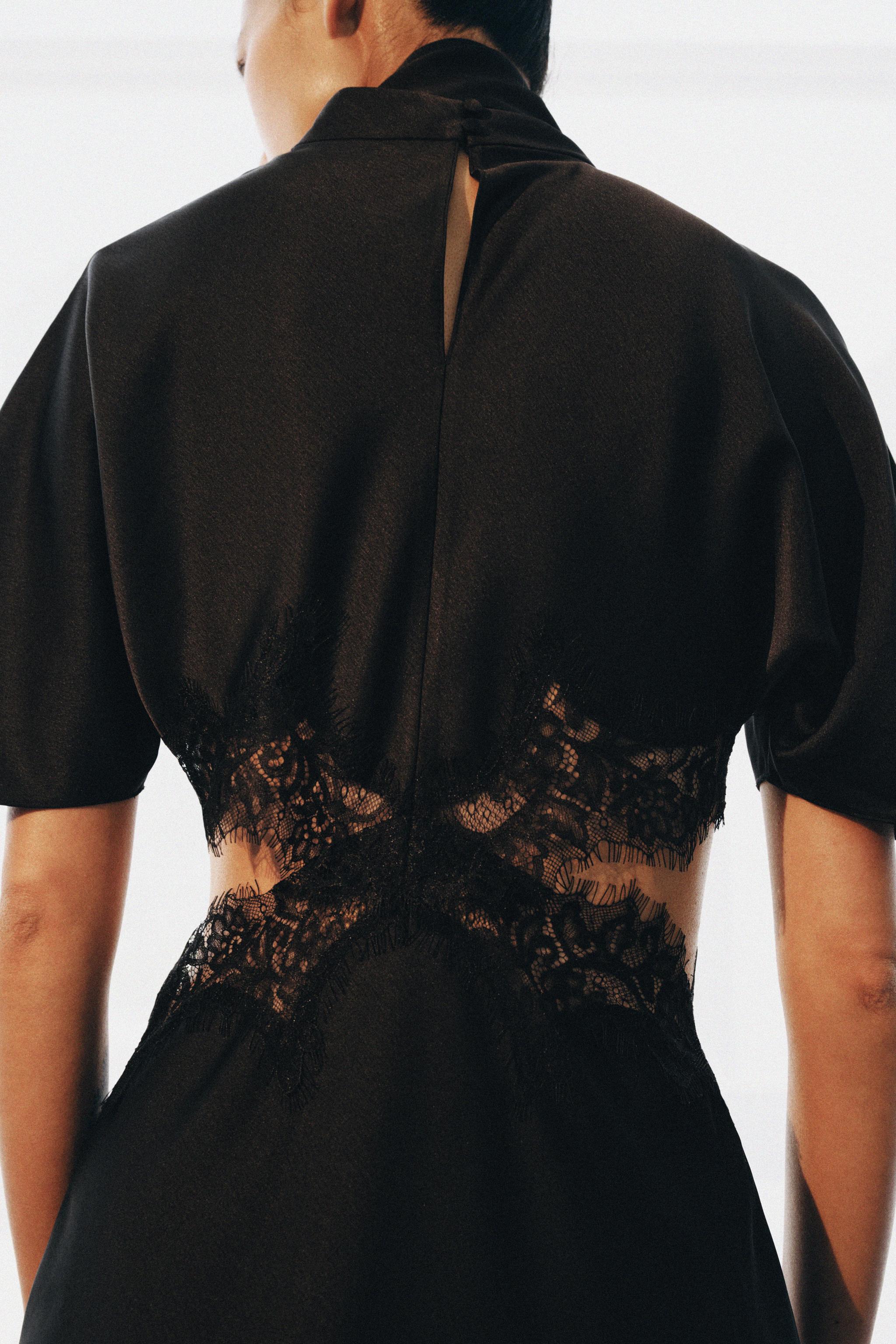SATIN EFFECT LACE DRESS ZW COLLECTION